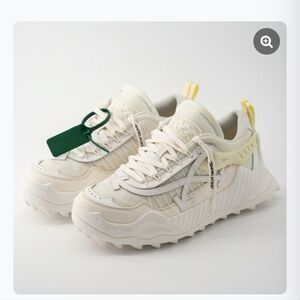 White Suede Sneakers with Graphic Appliqué